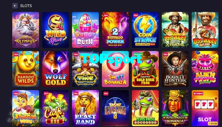 TOPsport casino presented on mobile device in Pakistan with slots and live games